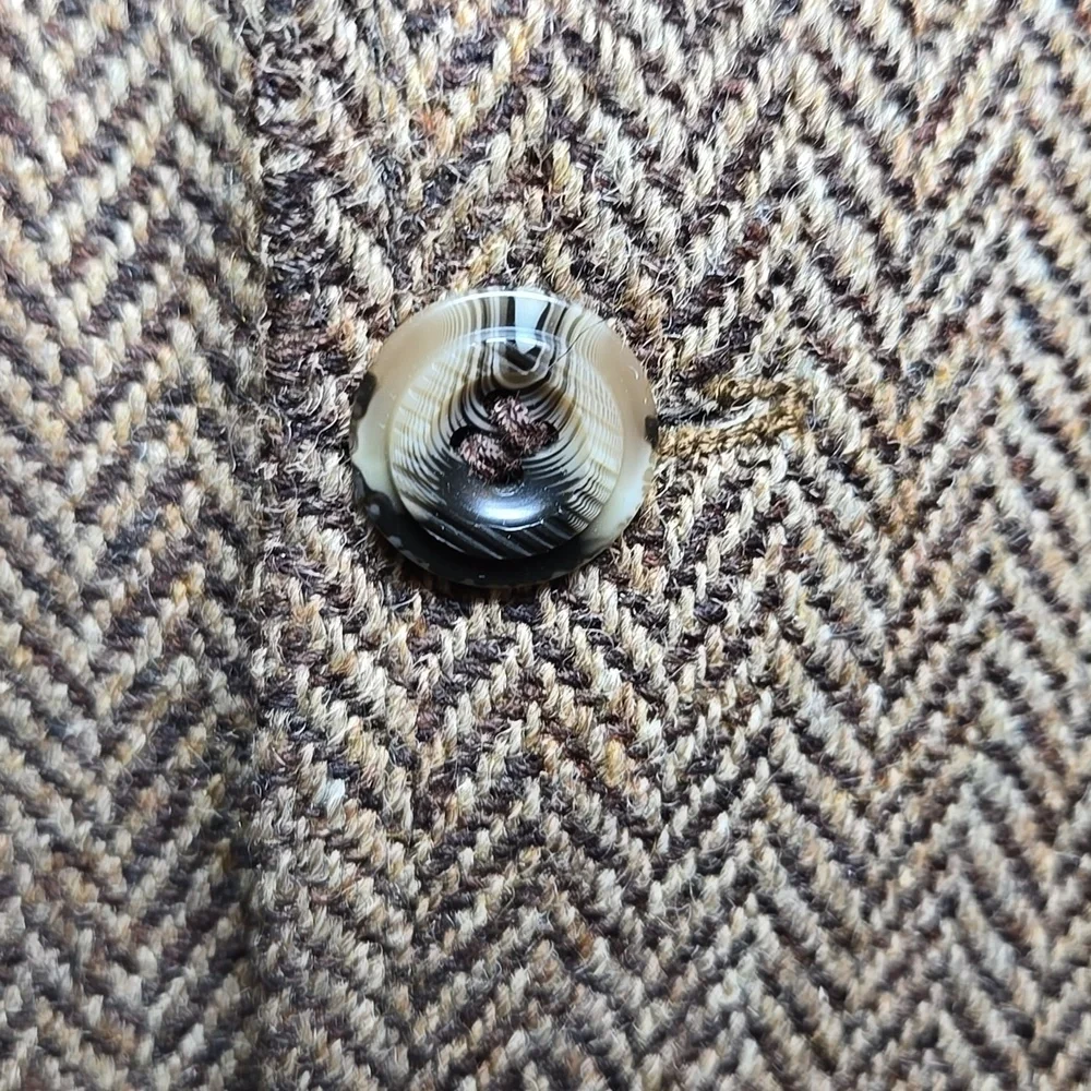 Harris Tweed Irish Brown Herringbone Jacket Blazer NWOT